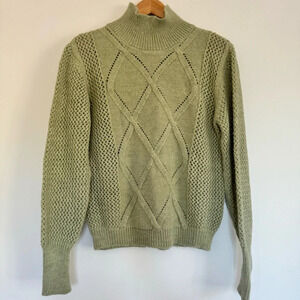 Antonia Erre Wool/Alpaca mock neck sweater in olive green New With Tags Size: M